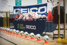 Soccer equipment from GEICO and Good sports